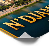 N'Djamena Chari-rivier en woestijn horizon Poster (Hoek)