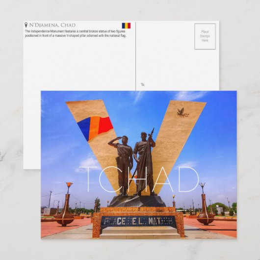 N'djamena, Tsjaad Reisansichtkaart Briefkaart (Voorkant / Achterkant)