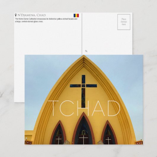 N'djamena, Tsjaad Reisansichtkaart Briefkaart (Voorkant / Achterkant)