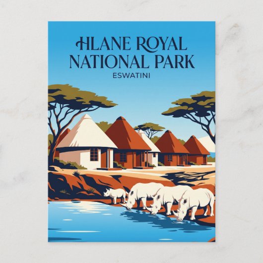 Ndlovu Kamp Eswatini Briefkaart (Voorkant)