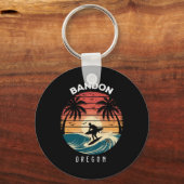 Ndon Oregon Surfplank Golven Strand  Sleutelhanger (Voorkant)