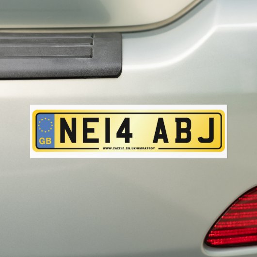 NE14 ABJ Nummer Bord Bumpersticker (Op auto)