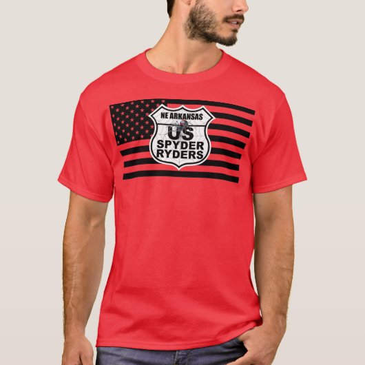 NE Arkansas-hoofdstuk - Zwarte Vlag & Logo's T-shirt (Voorkant)