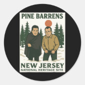 Ne Barrens New Jersey Graphic Design  Ronde Sticker (Voorkant)