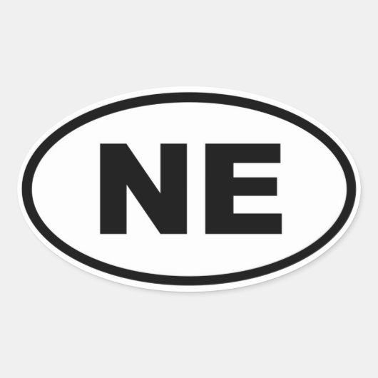 NE Nebraska Ovale Sticker (Voorkant)