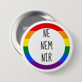 Ne Nem Nir Pronoun Ronde Button 7,6 Cm (Voorkant /achterkant)