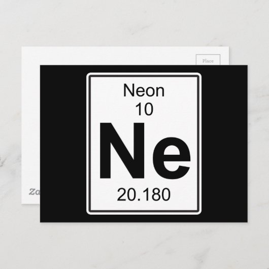 Ne - Neon Briefkaart (Voorkant / Achterkant)