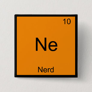 Ne - Nerd Grappig Chemie Element Symbool T-Shirt Vierkante Button 5,1 Cm