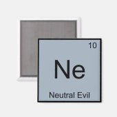 Ne - Neutraal Kwaad Grappig Chemie Element Symbool Magneet (Voorkant / Achterkant)