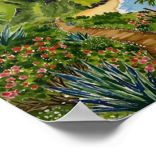 Ne Pali Coast Kauai Hawaii Waterverf Poster (Hoek)