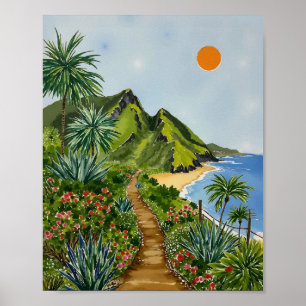 Ne Pali Coast Kauai Hawaii Waterverf Poster