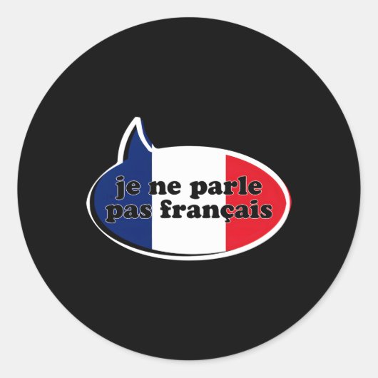 Ne Parle Pas Franã§Ais Vlag Toeristische Reis Stud Ronde Sticker (Voorkant)