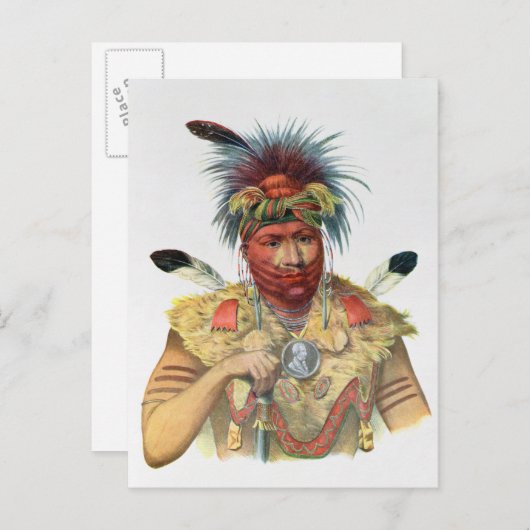 Ne-Sou-A-Quoit, Fox Chief Briefkaart (Voorkant / Achterkant)