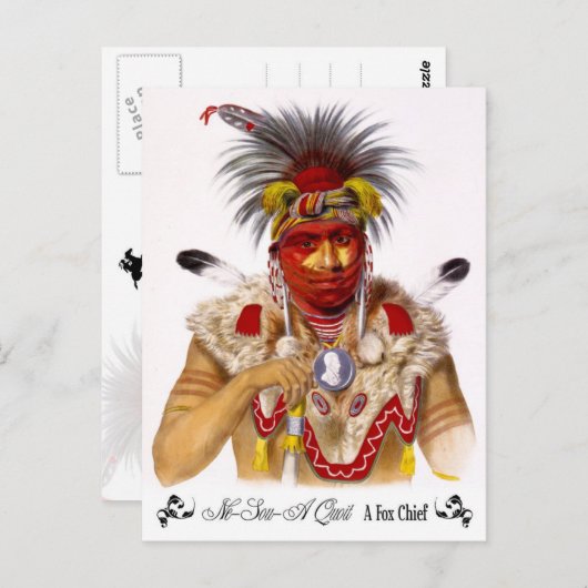 Ne-Sou-A Quoit, Fox Chief met hoofdadres Briefkaart (Voorkant / Achterkant)