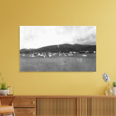 Neah Bay, WA-Uitzicht met Vissende boetfoto Canvas Afdruk (Insitu (Woonkamer))
