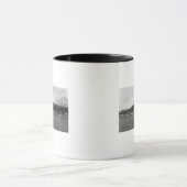 Neah Bay, WA-Uitzicht met Vissende boetfoto Mok (Midden)