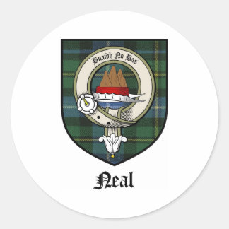 Neal Clan Crest Badge Tartan Ronde Sticker