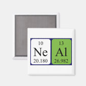 Neal periodiek table name magnet (Voorkant / Achterkant)