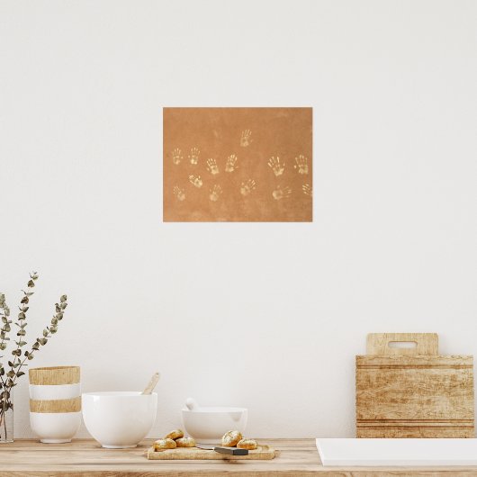 Neandertaler in Kalk Poster (Keuken)