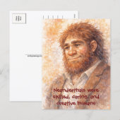 Neanderthal Portrait Watercolor Funny Postcard Feestdagenkaart (Voorkant / Achterkant)