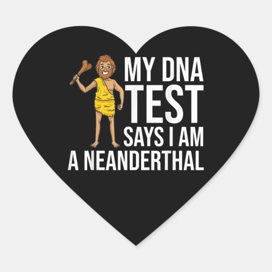Neanderthaler Caveman Woman Skull Gift Hart Sticker (Voorkant)