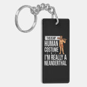 Neanderthaler Caveman Woman Skull Gift Sleutelhanger (Voorkant Links)