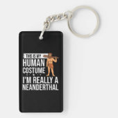 Neanderthaler Caveman Woman Skull Gift Sleutelhanger (achterkant)