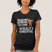 Neanderthaler Caveman Woman Skull Gift T-shirt (Voorkant)