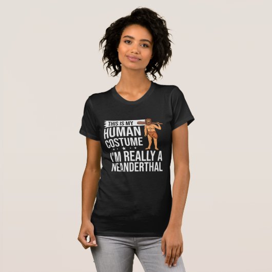 Neanderthaler Caveman Woman Skull Gift T-shirt (Voorkant volledig)
