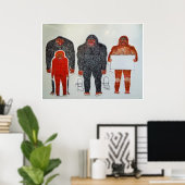 Neanderthaler en 3 vrienden, poster (Thuiskantoor)