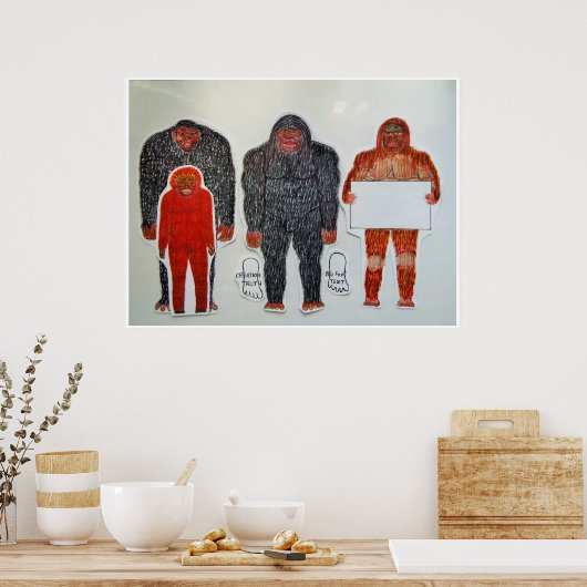 Neanderthaler en 3 vrienden, poster (Keuken)