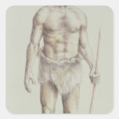 Neanderthaler Man Vierkante Sticker (Voorkant)