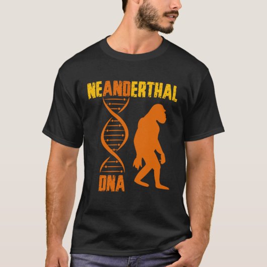 Neanderthaler Primaat Cavemen DNA Genetics Paleoan T-shirt (Voorkant)