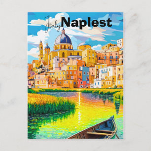 Neapel Italië Reis Poster, Neapel Reis Kunst, I Briefkaart
