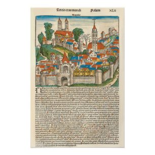 Neapolis Napels Italië Medieval Manuscript Perfect Poster