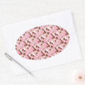 Neapolitaan Stippen 01-Lt roze-OVAL STICKERS (Envelop)