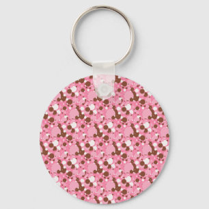 Neapolitaan Stippen 02 Roze, donkere SLEUTELHANGER