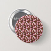 Neapolitaan Stippen 03-bruin Ronde Button 5,7 Cm (Voorkant /achterkant)