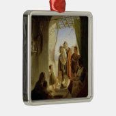 Neapolitan bagpipe player in wintry Rome, 1833 Metalen Ornament (Rechts)