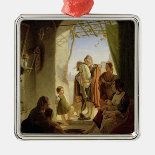 Neapolitan bagpipe player in wintry Rome, 1833 Metalen Ornament (Voorkant)