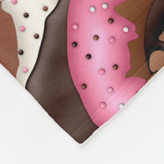 Neapolitan-Girls-Donuts Fleece Deken (Hoek)