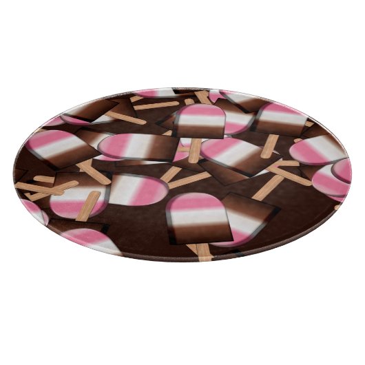 Neapolitan Ice Cream Bars 2-ROND CUTTING BOARD Snijplank (Hoek)