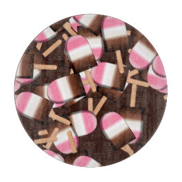 Neapolitan Ice Cream Bars 2-ROND CUTTING BOARD Snijplank