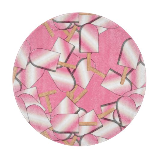 Neapolitan Ice Cream Bars-Straw-Van-Cutting Board Snijplank (Voorkant)