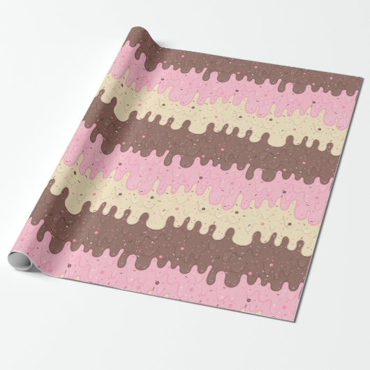 Neapolitan Ice Cream Cadeaupapier (Uitgerold)