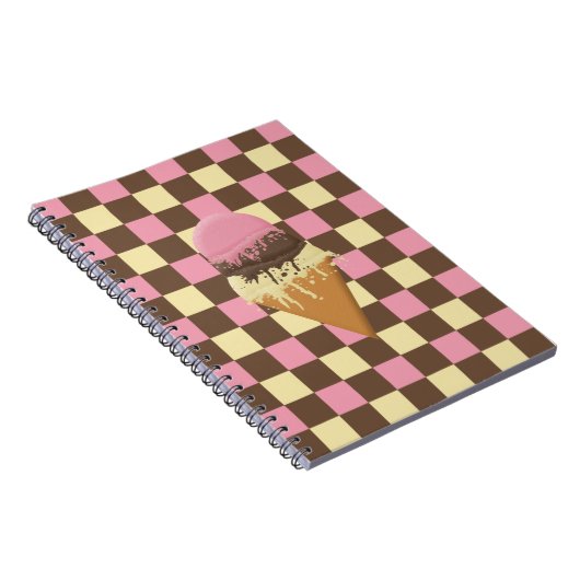 Neapolitan Ice Cream Checkered Pattern Notebooks Notitieboek (Rechterzijde)
