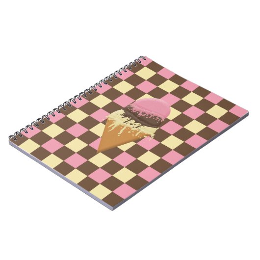 Neapolitan Ice Cream Checkered Pattern Notebooks Notitieboek (Linkerzijde)