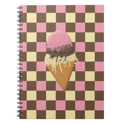 Neapolitan Ice Cream Checkered Pattern Notebooks Notitieboek (Voorkant)