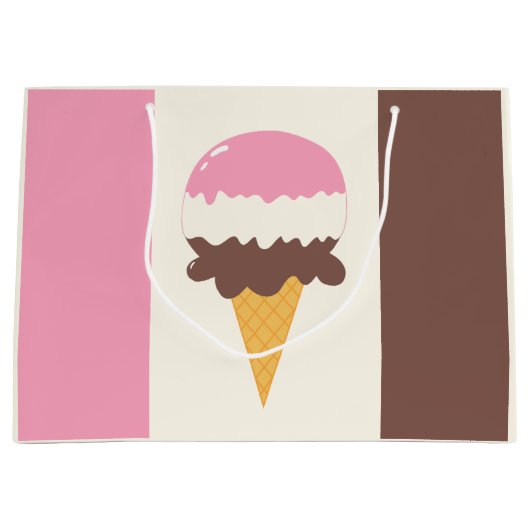 Neapolitan Ice Cream Cone Groot Cadeauzakje (Voorkant)