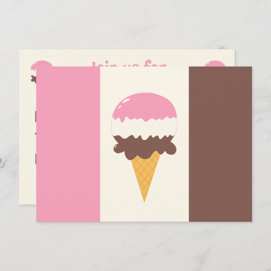 Neapolitan Ice Cream Cone Kaart (Voorkant / Achterkant)